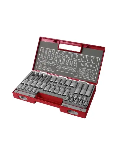 36pcs Torx Set, FORTUM, 4700020, 1/4", 1/2"