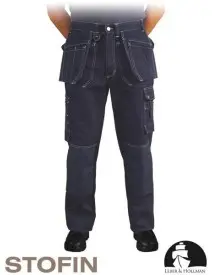 Pantaloni de protectie din bumbac navy-blue LH-STONER RAW-POL - Pantaloni de lucru