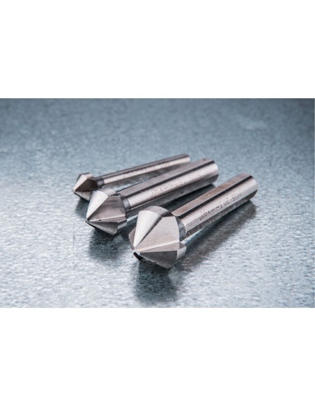 Freze conice 90°, 6 piese, 20094, 6,3-20,5mm, trei lame