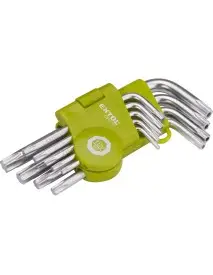 TORX L-keys, set 9 pcs, 66010, T 10-50, scurt