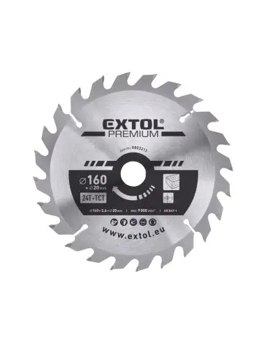 Lama fierastrau circular, EXTOL PREMIUM, 8803213, 160mm, 24T