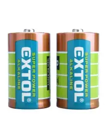 Baterii alcaline, EXTOL ENERGY, 42015, 1,5V D, metalica