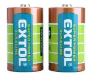 Baterii alcaline, EXTOL ENERGY, 42015, 1,5V D, metalica