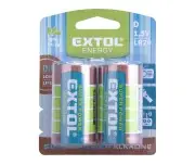 Baterii alcaline, EXTOL ENERGY, 42015, 1,5V D, metalica