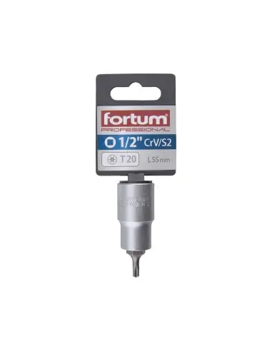Hex socket 1/2" TORX bit, T20, FORTUM, 4700720, 55mm