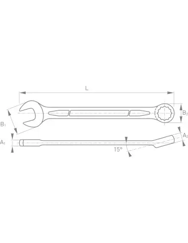 Cheie combinata deschisa si inelara 6mm, FORTUM, 4730206, C.V.