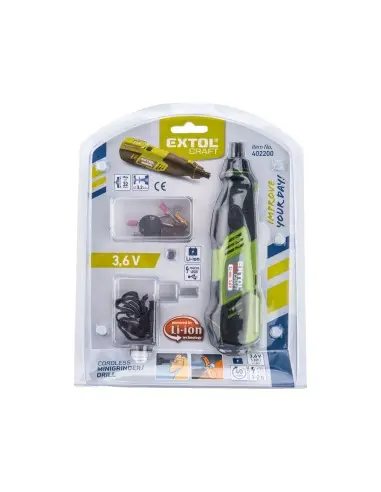 Slefuitor drept, 3.6V Li-ion, EXTOL CRAFT, 402200, USB, 1300mAh