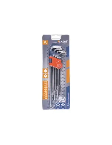 Chei TORX L-keys, EXTOL PREMIUM, 8819412, T10-50, 9 bucăți
