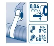 Banda adeziva aluminiu, EXTOL CRAFT, 9513, 50mm x 10m, rezistenta apa