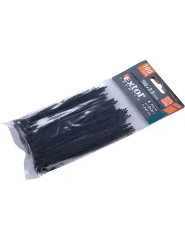 Coliere negre, 100x2,5mm, 100buc, EXTOL, 8856152, rezistenta 8kg, nailon PA66