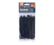 Coliere negre, 100x2,5mm, 100buc, EXTOL, 8856152, rezistenta 8kg, nailon PA66