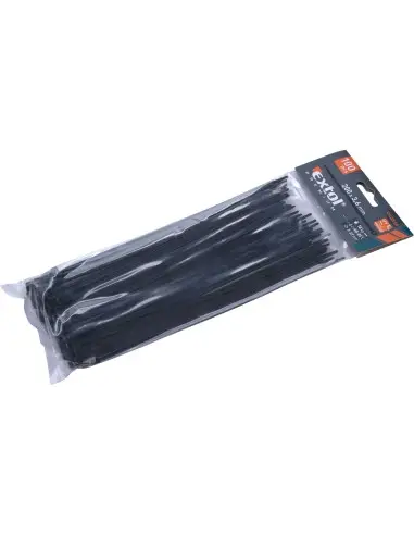Coliere negre, 200x3.6mm, 100 buc., Extol, 8856156, Rezistenta 18 kg, Nylon PA66