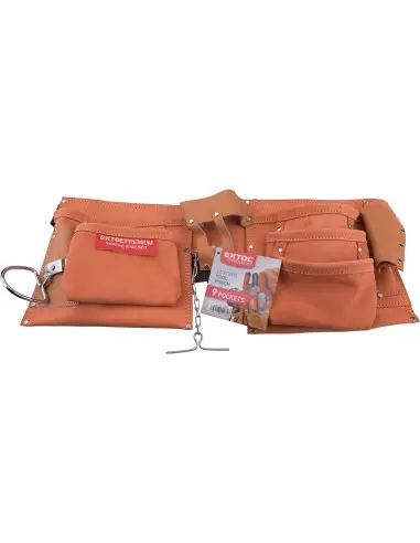 Sort de tamplar cu curea, EXTOL PREMIUM, 420, 9 buzunare, suport ciocan