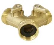 2-way hose splitter, EXTOL PREMIUM, 8876042, Alamă, 3/4"