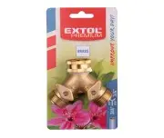 2-way hose splitter, EXTOL PREMIUM, 8876042, Alamă, 3/4"