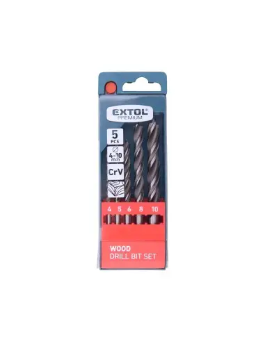 Burghie lemn set 5 buc, 4-10 mm, 8801220, CrV, 4-10 mm Burghie lemn set 5 buc, 4-10 mm, 8801220, CrV, 4-10 mm