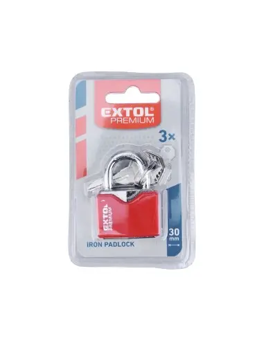 Lacat metalic, 30 mm, 3 chei, 8857463, Blocare prin apasare