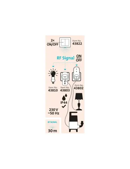 Comutator/controller dublu, 2 canale, 43822, control individual