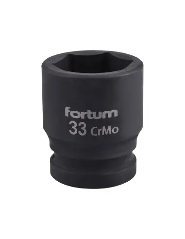 Impact socket 3/4", 33mm, FORTUM, 4703033, L 57mm