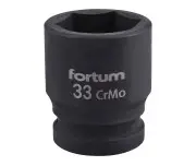 Impact socket 3/4", 33mm, FORTUM, 4703033, L 57mm