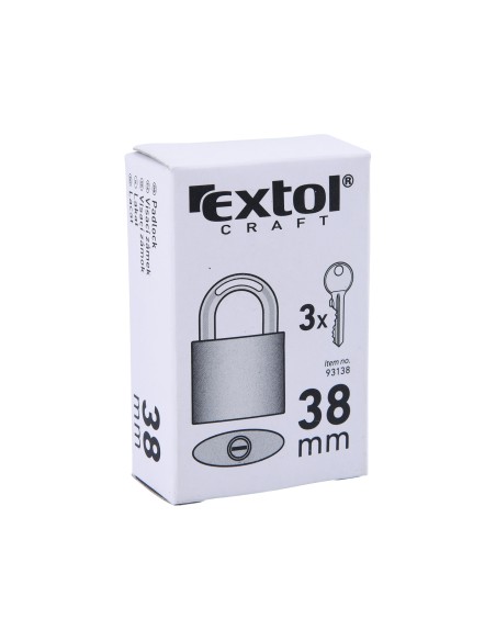 Lacat fonta, EXTOL CRAFT, 93138, 38mm, 3 chei Lacat fonta, EXTOL CRAFT, 93138, 38mm, 3 chei