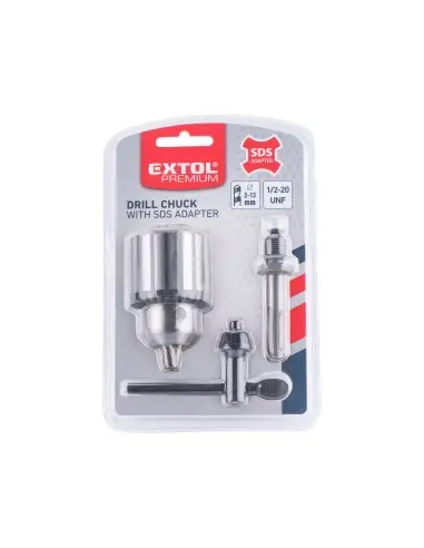 Adaptor SDS + mandrina burghiu, EXTOL PREMIUM, 8898032, 2-13mm, Filet 1/2"