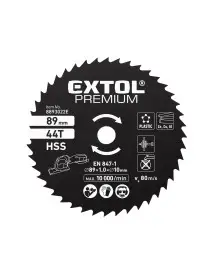 Disc circular HSS, EXTOL PREMIUM, 8893022E, ⌀89mm, 44T