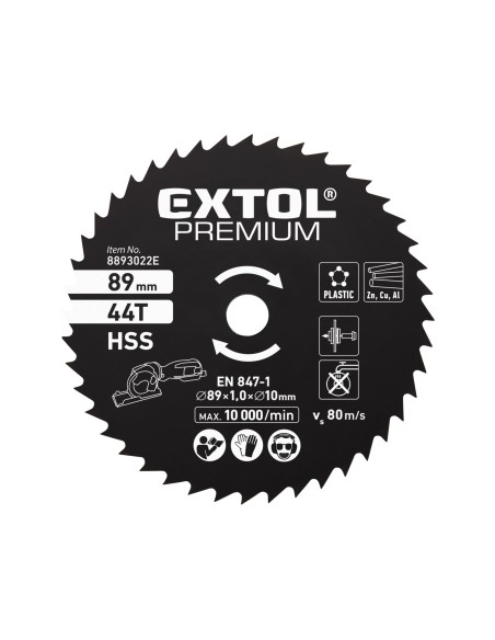 Disc circular HSS, EXTOL PREMIUM, 8893022E, ⌀89mm, 44T Disc circular HSS, EXTOL PREMIUM, 8893022E, ⌀89mm, 44T