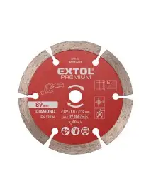 Disc taiere diamantat segmentat, EXTOL PREMIUM, 8893022F, ⌀89mm, Lățime 1,6mm