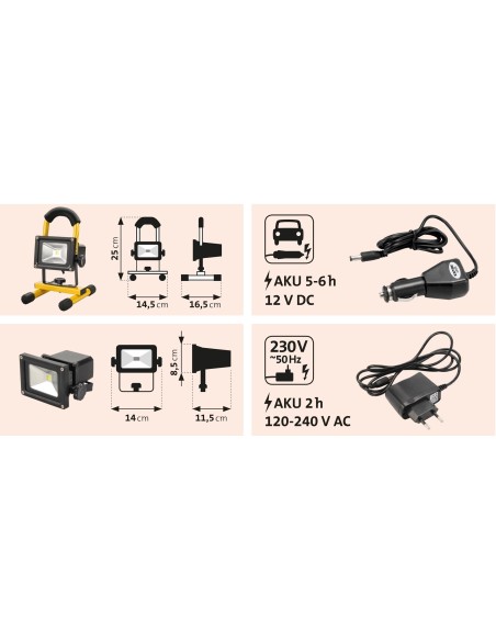 Proiector LED cu stativ, EXTOL LIGHT, 43122, 800 lm, Li-ion Proiector LED cu stativ, EXTOL LIGHT, 43122, 800 lm, Li-ion
