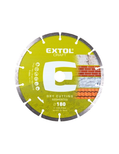 Disc taiere diamantat segmentat, EXTOL CRAFT, 108814, 180x22,2x2,5mm, 8600 rot/min Disc taiere diamantat segmentat, EXTOL CRAFT, 108814, 180x22,2x2,5mm, 8600 rot/min