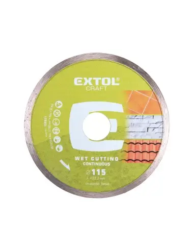 Disc taiere diamantat - taiere umeda, EXTOL CRAFT, 108831, 115x22,2x2mm, Max. 13200 rot/min