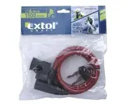Lacat bicicleta - cablu, EXTOL CRAFT, 77750, 6x1500mm, 2 chei