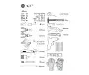 Set de unelte 68 piese, 6593, CrV, Maner fibra sticla