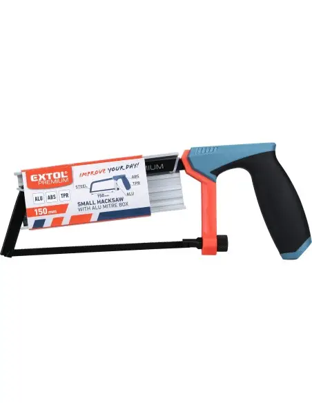 Hacksaw and mitre box, 150 mm blade, 8812111, Cadru metalic, Maner cauciucat Hacksaw and mitre box, 150 mm blade, 8812111, Cadru metalic, Maner cauciucat