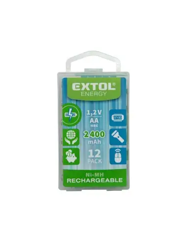 Baterii reincarcabile AA, 2400mAh, EXTOL ENERGY, 42063