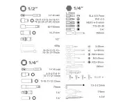 Set unelte 100 piese, CrV, 8818411, 1/4", 1/2"