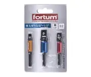 Set adaptor priza 3 buc, Fortum, 4742203, S2, 1/4"-1/2"