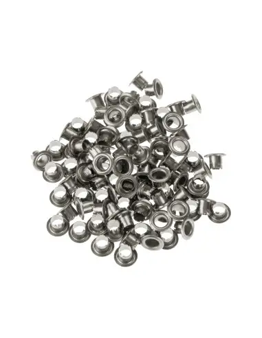 Eyeleti - nasturi, 100 buc, 4/8mm, 10262, nichel argintiu