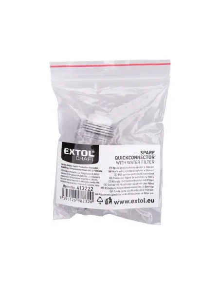 Filtru cu cupla rapida, transparent, EXTOL CRAFT, 413222, G 3/4”, alimentare apa Filtru cu cupla rapida, transparent, EXTOL CRAFT, 413222, G 3/4”, alimentare apa