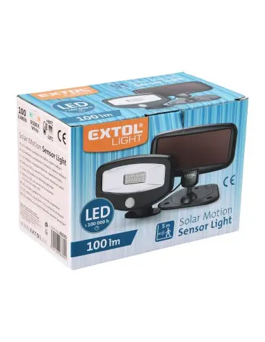 Proiector LED cu senzor de miscare, EXTOL LIGHT, 43270, solar, 100lm