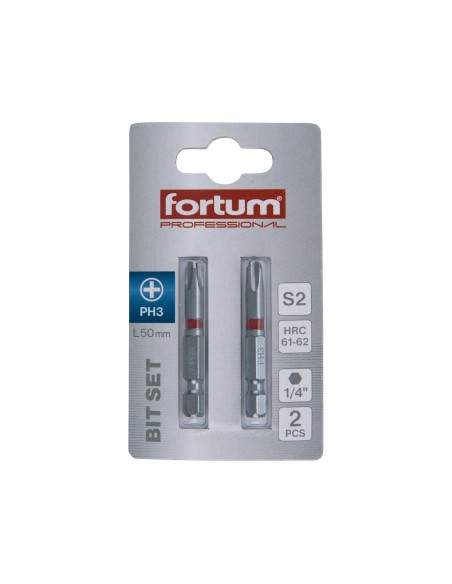 2 buc Bits Phillips PH 3x50mm, FORTUM, 4741213, S2, rezistente 2 buc Bits Phillips PH 3x50mm, FORTUM, 4741213, S2, rezistente