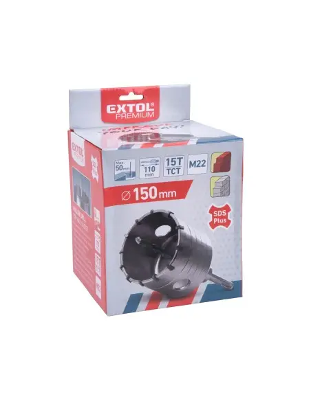 Coroana SDS PLUS pentru zidarie, EXTOL PREMIUM, 8801972, 150mm, M22 Coroana SDS PLUS pentru zidarie, EXTOL PREMIUM, 8801972, 150mm, M22