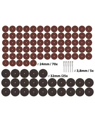 Discuri taiere 100 pcs, EXTOL CRAFT, 903762, Max. 32 000/min., ⌀24mm-70x