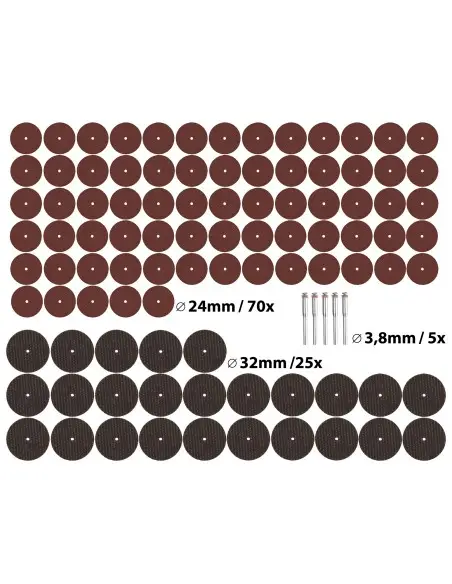 Discuri taiere 100 pcs, EXTOL CRAFT, 903762, Max. 32 000/min., ⌀24mm-70x Discuri taiere 100 pcs, EXTOL CRAFT, 903762, Max. 32 000/min., ⌀24mm-70x