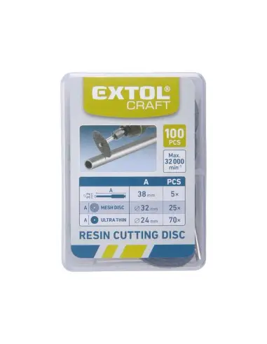 Discuri taiere 100 pcs, EXTOL CRAFT, 903762, Max. 32 000/min., ⌀24mm-70x