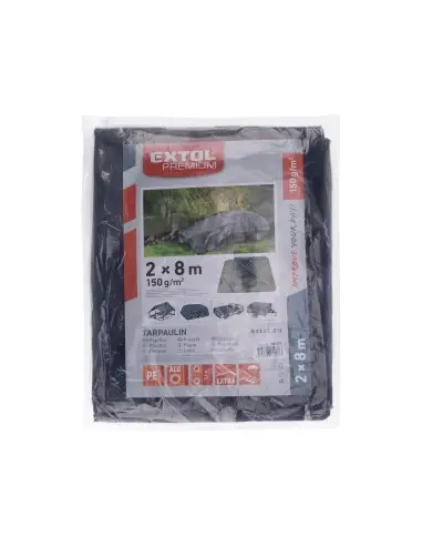 Folie prelata 2x8m, 150g/m2, EXTOL PREMIUM, 14109, PE, laminata