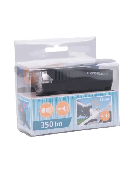 White light 350 lm, EXTOL LIGHT, 43137, USB, bell