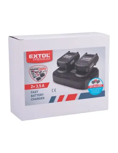 Incarcator SHARE20V, EXTOL PREMIUM, 8891894, 2x3,5A, 2000-8000mAh Incarcator SHARE20V, EXTOL PREMIUM, 8891894, 2x3,5A, 2000-8000mAh