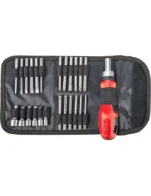Set surubelnite 25pcs + pouch, EXTOL PREMIUM, 8819155, 65mm, HEX 5-10mm